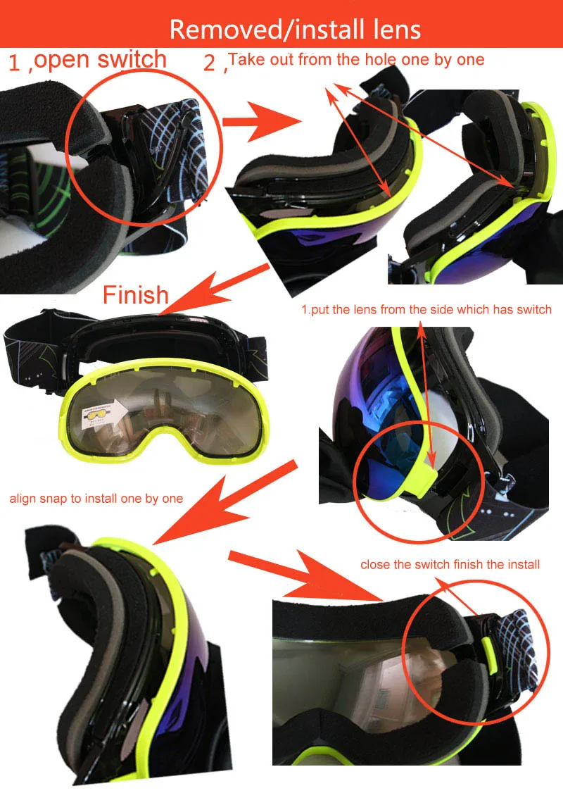 2019 Hot Sale Frameless Ski Goggles Frameless Snowboarding Gogges Frameless Snow Goggles