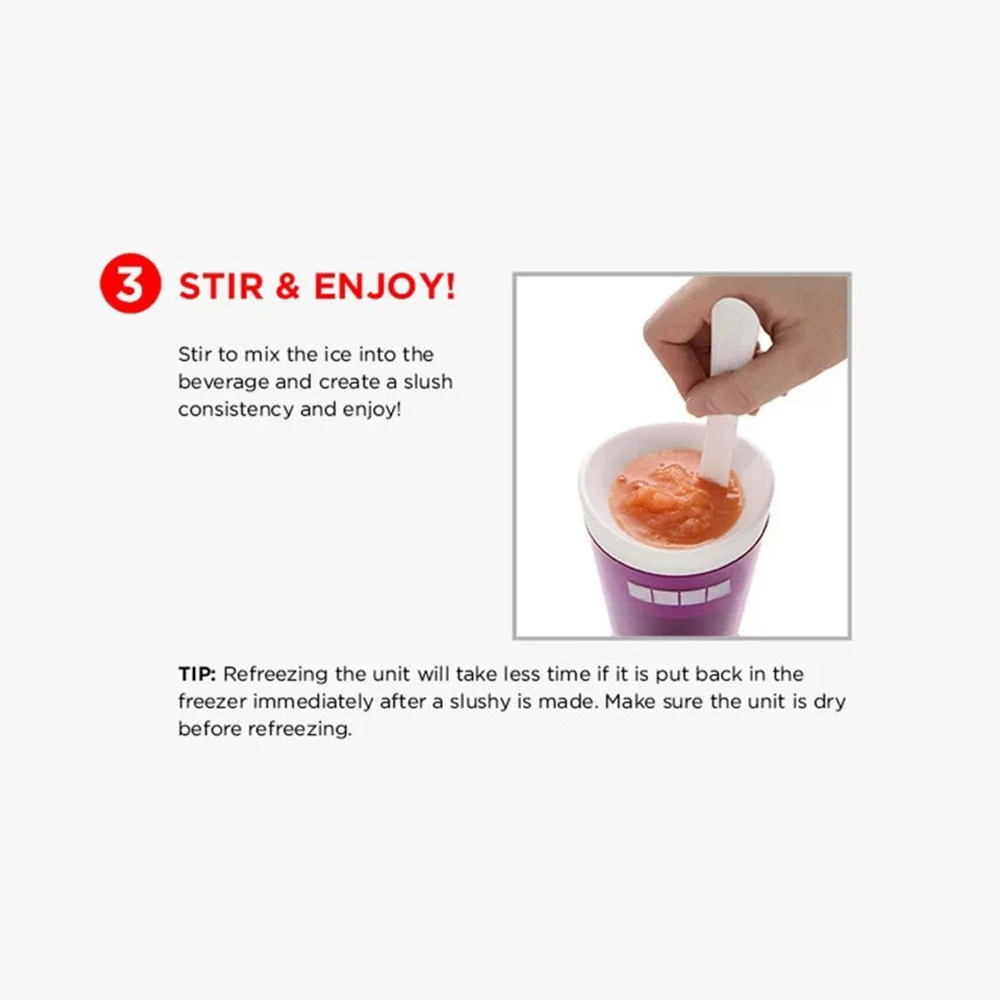 Slush встряхиватель чашка, сок Замороженные летние прохладные Замороженные ложки Popsicle Makerfruit смузи молочного коктейля формы для мороженого фруктового льда