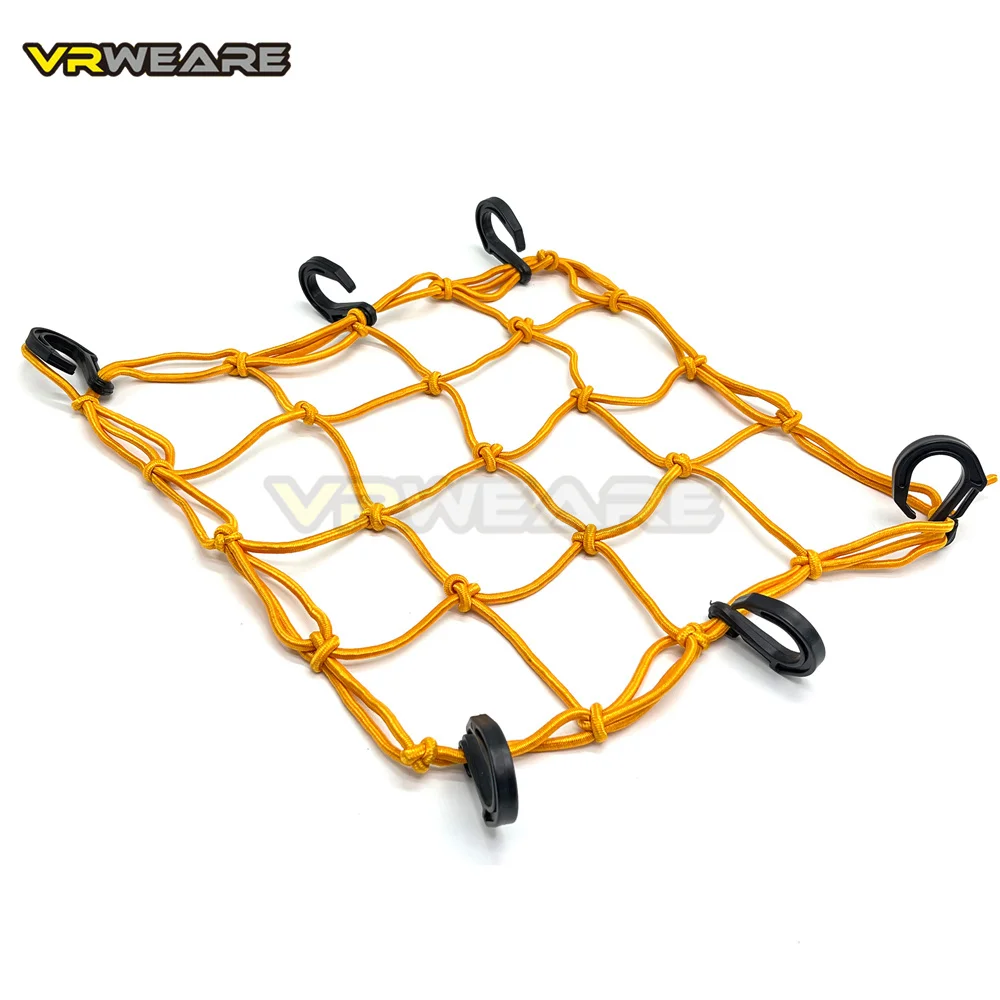 Motorcycle Helmet Storage Bag Universal Elastic Net Bag 6 Plastic Hooks Motorbike Luggage Net Holder Mesh