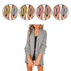 Fabuloso feminino blazer solto turn down colarinho casual senhora terno feminino casaco senhora terno