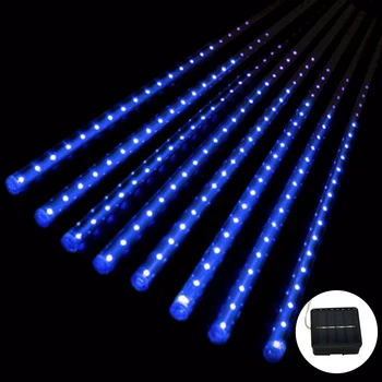 

30cm 8 Solar Meteor Shower LED Tube Light Tubes Waterproof Led Garden Light Outdoor Hanging Light String Christmas Wedding Decor