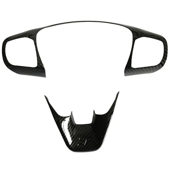 

Car Steering Wheel Trim 2020 2019 2018 2017 ABS Carbon Fiber Cover Styling Stlye ST Control Button Frame For Ford Fiesta MK8