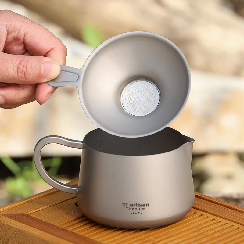 

New arrival Outdoor Pure Titanium Tea Distributor Fair Cup Kung Fu Tea pot Set Tea Filter Tea Leak Single Brewed Tea coffee Cup