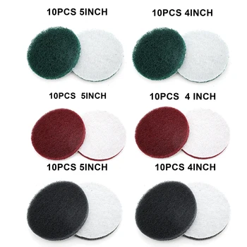 

10pcs 4/5 Inch Polishing Scrub Pad Hook&Loop Abrasive Disc Industrial Cleaning 180/400/1000grit Polishing Rusting Deburring Pads