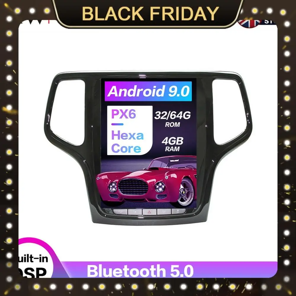 

Android 9 128G Tesla Style Car GPS Navigation For JEEP Grand Cherokee 2014-2018 Gold Stereo Head Unit Multimedia Player Carplay