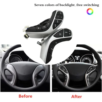

For Hyundai Elantra AT 12-17 Control Volume channel Phone Cruise Control Music Steering Switch7 colors backlight free switching