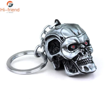

2019 Movie Terminator Dark Fate Keychain Cool Punk 3D Skull Head Shape Key Chain Terror Men Women Fashion Jewelry