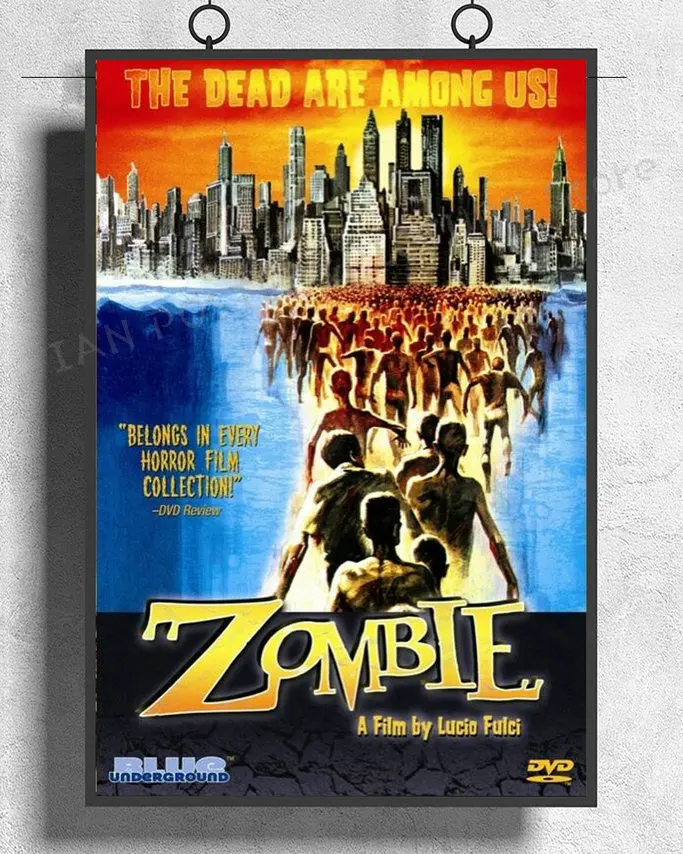 NJ594 зомби aka Zombi 2 фильм ужас культ Рассвет мертвецов люцио ФУЛЬЧИ 02 Наклейка на