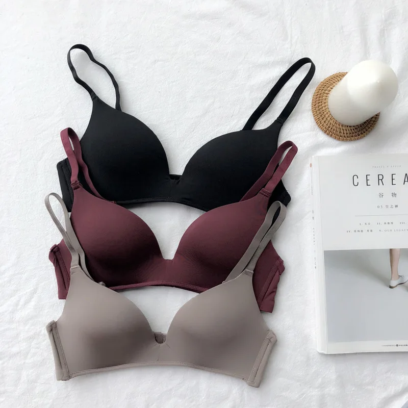 

Autumn Thin Non-Steel Ring Small Bust Gathering Bra Comfortable Adjustable Bra Student Seemless shao nv kuan Underwear