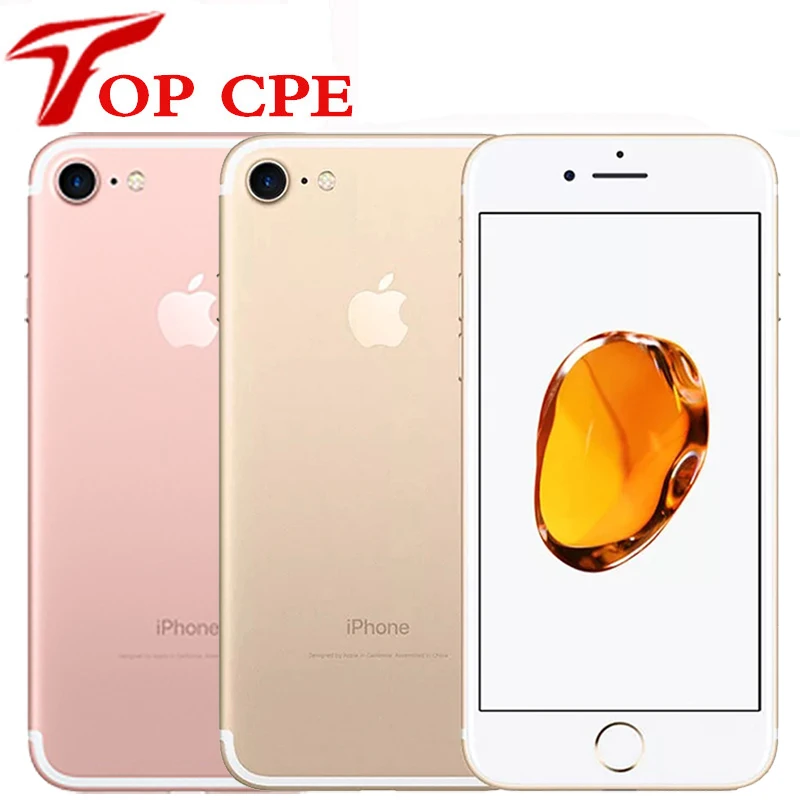 IPhone 7/7 Plus Original libre, teléfono móvil IOS, 32GB/128GB/256GB ROM, cámara de 12.0MP, cuatro núcleos, reconocimiento de huella dactilar
