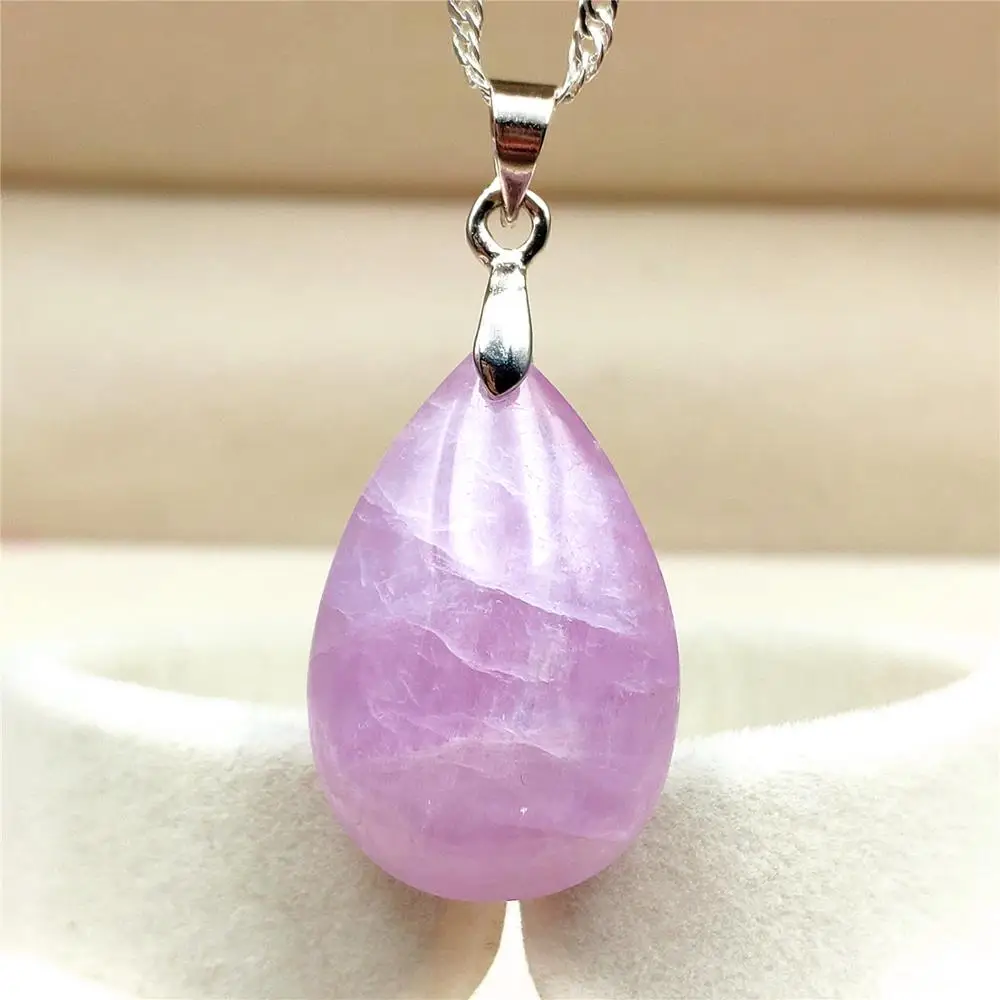 

Natural Purple Kunzite Cat Eye Gemstone Pendant Women Men 25x17x10mm Crystal Jewelry Pendant Fashion Stone AAAAA