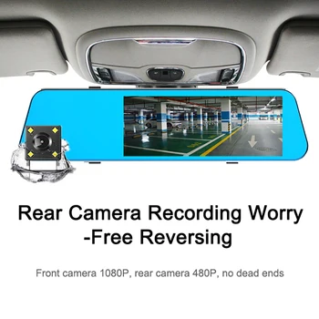 

7Inch Touch Video Recorder Mirror Camera Full HD Dual Lens with Rear View Camera Registrator Dash Cam Accessories