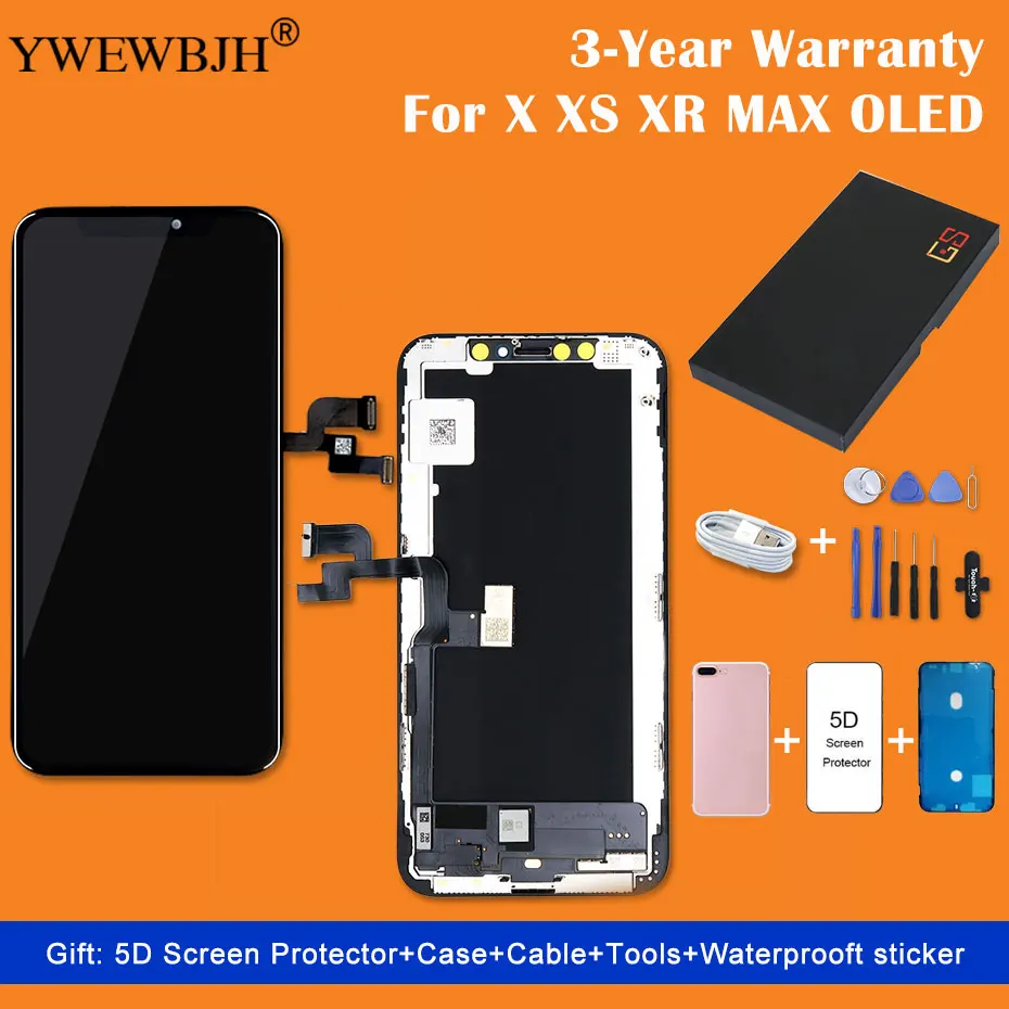 ЖК дисплей YWEWBJH для iPhone X сенсорный экран с дигитайзером в сборе сменный X|Экраны