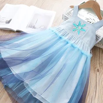 

5224 Wings Embroidery Sequins 2020 New Princess Baby Girl Dress Summer Party Wedding Kid Dress For Girl Wholesale Child Clothes
