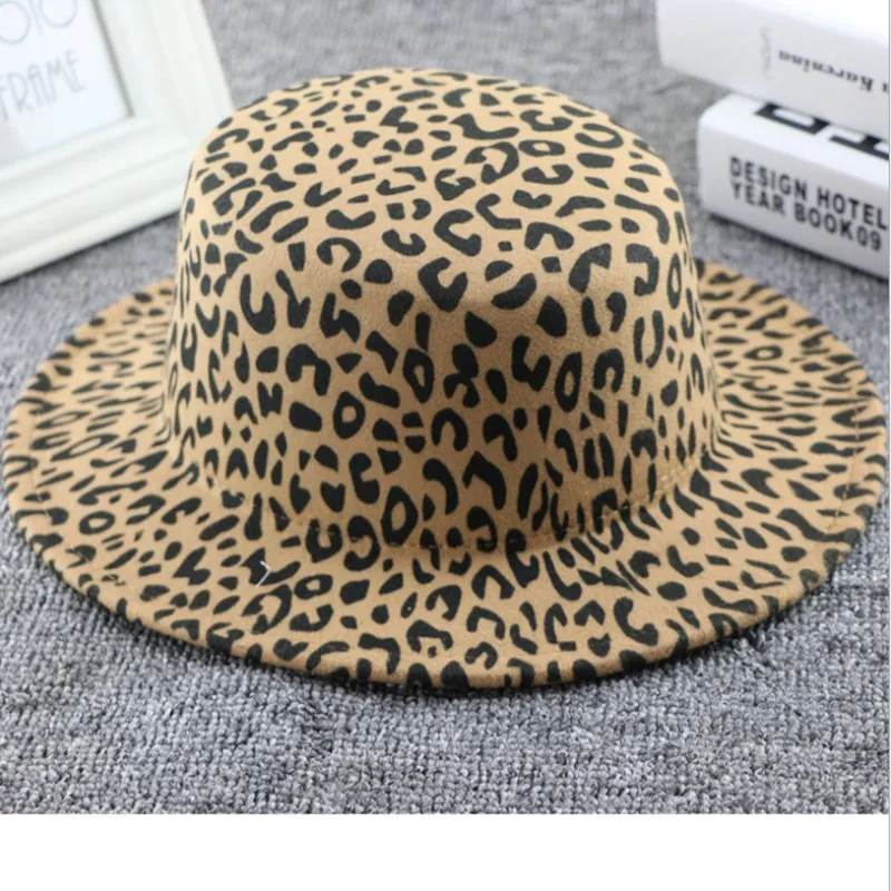 WZCX леопардовая плоская Женская фетровая шляпа винтажная модная Новая Осенняя зимняя повседневная Корейская версия джазовая шапка для взрослых