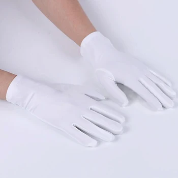 

Hot Sales 1 Pair Spring Summer Spandex Gloves Men Black White Etiquette Thin Stretch Gloves Sports Driving Five Fingers Gloves