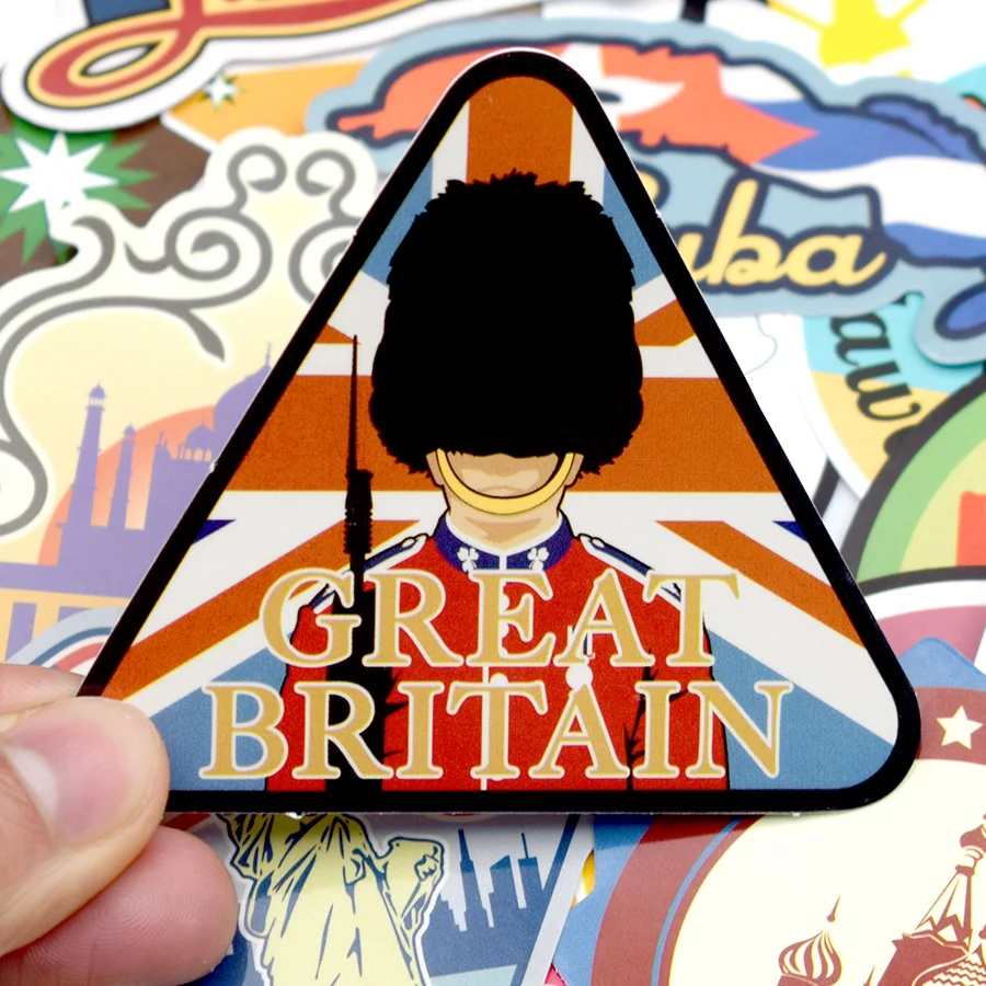 100 PCS Travel Graffiti Stickers Around the World Retro Building Sign Funny Decal Sticker to DIY Luggage Laptop Phone Car Fridge