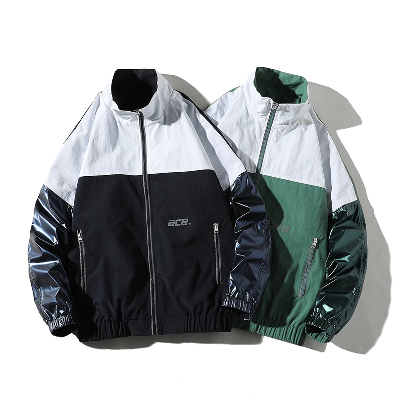 Spring Jacket Men's Fashion Hit Color Casual Stand Collar Jackets Mens Streetwear Wild Loose Hip Hop Bomber Jacket Men M-5XL Spring Jacket Men's Fashion Hit Color Casual Stand Collar Jackets Mens Streetwear Wild Loose Hip Hop Bomber Jacket Men M-5XL