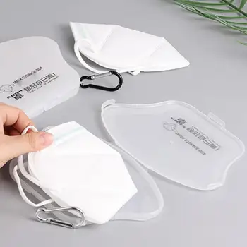 

Mini Portable Face Mask Storage Box Container Dustproof Mouth Transparent Cover Mask Case Moistureproof Organizer for Household