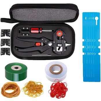 

Metal Secateurs Garden in Pruining Grafting Tools Anti-Slip Grip & Grafting Tape & Rubber Band & Tags for Plants