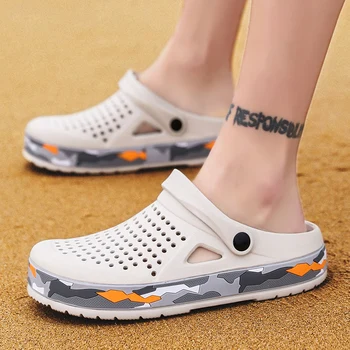 

Male 2020 new summer wear sandals sandals garden soft bottom hole hole shoes, EVA beach slippers men summer half