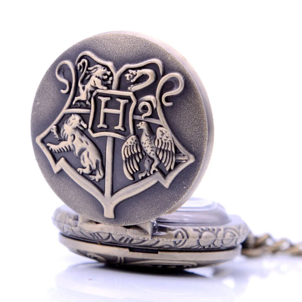 Винтажные Ретро Школьные кварцевые карманные часы hp Hogwarts с цветным циферблатом, аналоговые ожерелья с подвеской для женщин и мужчин, подарочные часы с брелоком reloj