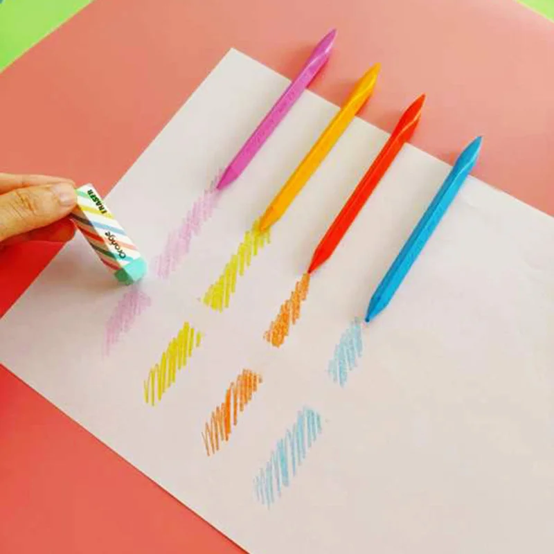 12 Color Kid's Drawing Crayon Set Erasable Mini Triangle Painting Pastel Pencil Art Fupplies for School D6654 | Канцтовары для