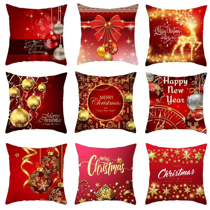 Рождественский Чехол на подушку, декоративная наволочка 45*45 см, хлопок, Llinen, новогодний декор, наволочка для подушки, рождественский подарок