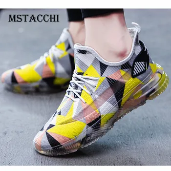 

MStacchi Fashion Men Shoes Ventilate Lace-Up Flat Shoes Colour Mixture Lucency Jelly Bottom Shoes Men Outdoors Shoes Sneakers