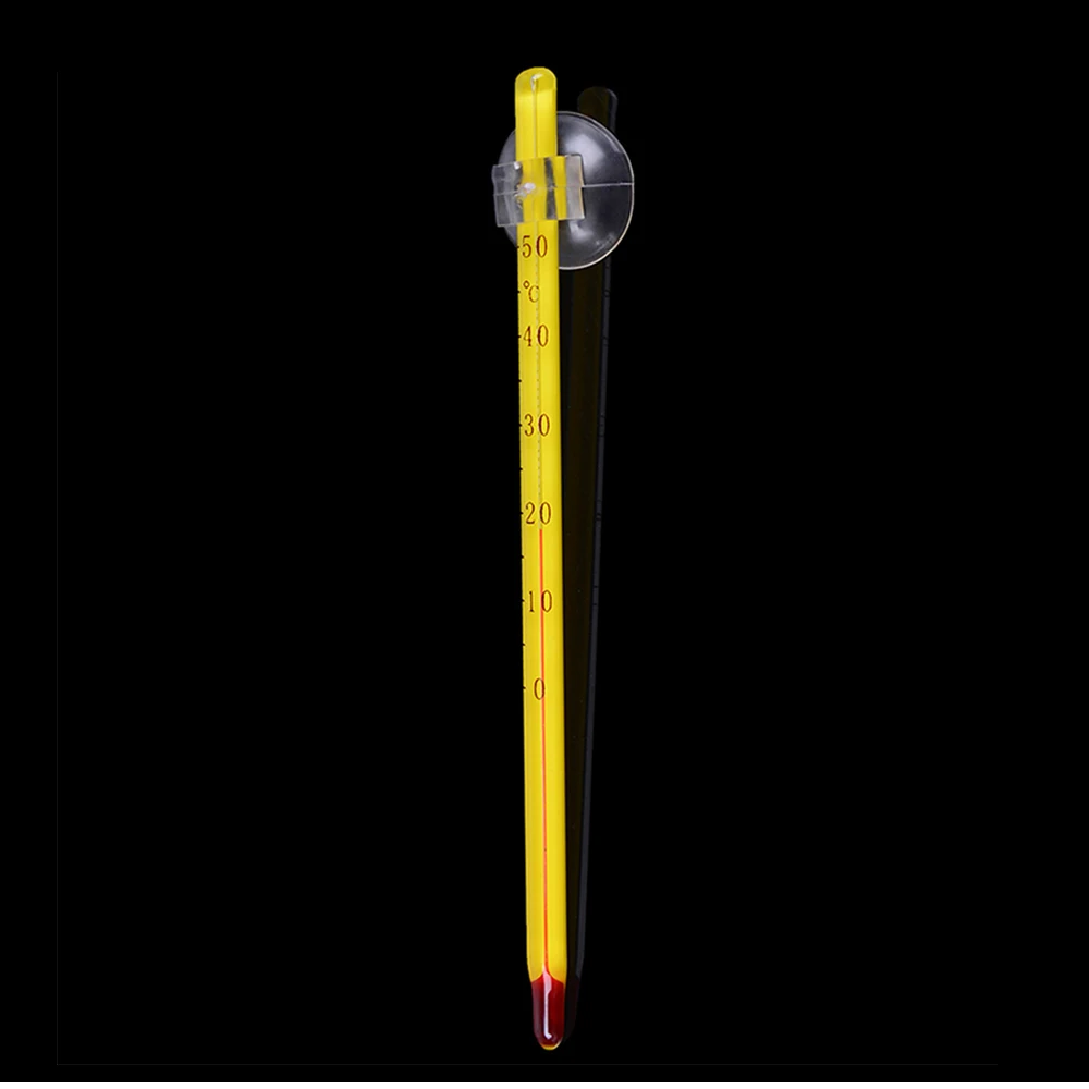 Glass Aquarium Thermometer Fish Tank Submersible Temperature Measuring Tool With Suction Cup 14CM 0-50℃ Aquarium Accessory