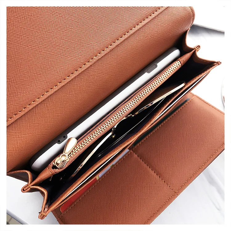Женский кошелек, зима, европейский и американский стиль, стиль, длинный женский кошелек, пористые листья, кошелек для карт, больше