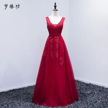 

AliExpress Spot Bride Dress for Toast 2020 Red New Style Lace L Long Slim Host Evening Dress