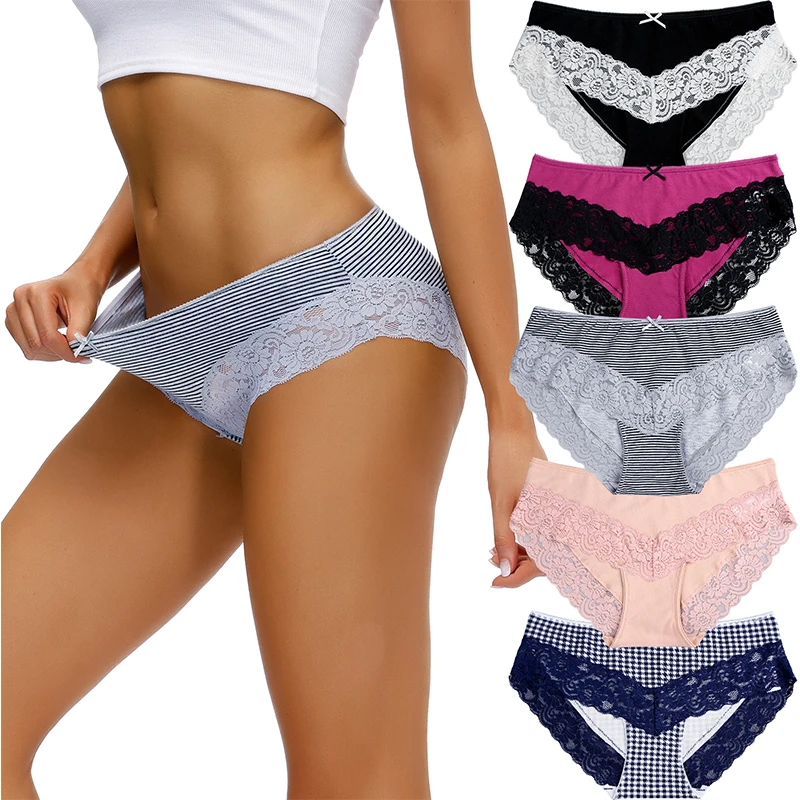 Finetoo 2pcs/set Women's Cotton G-string Sexy Cross Strap Panties