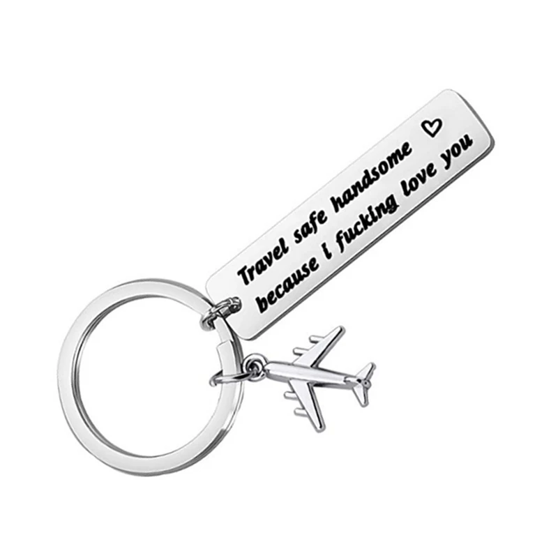 Drive Safe Fly Safe keyring Plane Keychain Couples Men Boyfriend Gift Pilot Flight Air Traffic Controller Key Fob Dropshipping 2