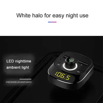 

FM Transmitter Car MP3 Player Bluetooth Handsfree Car Kit Music Player FM Modulator 3.1A Dual USB Type-c Charger Support TF Card