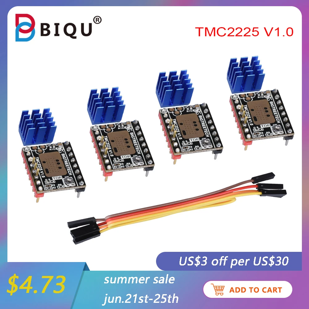 Драйвер BIGTREETECH TMC2225 V1.0 UART для шагового двигателя детали 3D-принтера TMC2208 платы