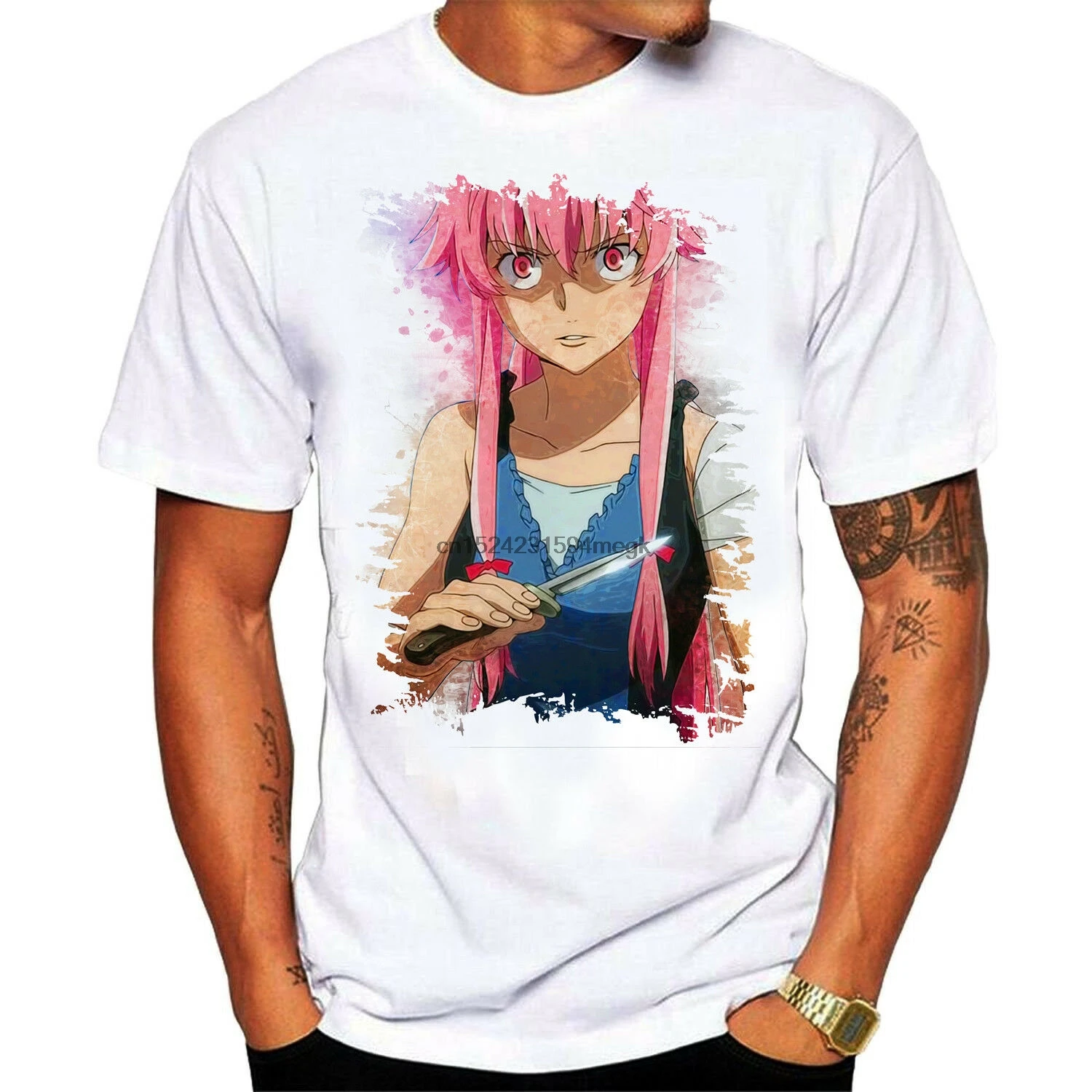 Mirai Nikki Future Diary T Shirt Gamer Cotton Unisex Tee TOP Quality S395(1) | Мужская одежда