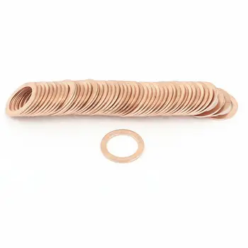

50Pcs 13mm Inner Dia 1mm Thickness Copper Flat Washer Gasket Spacer Fasteners