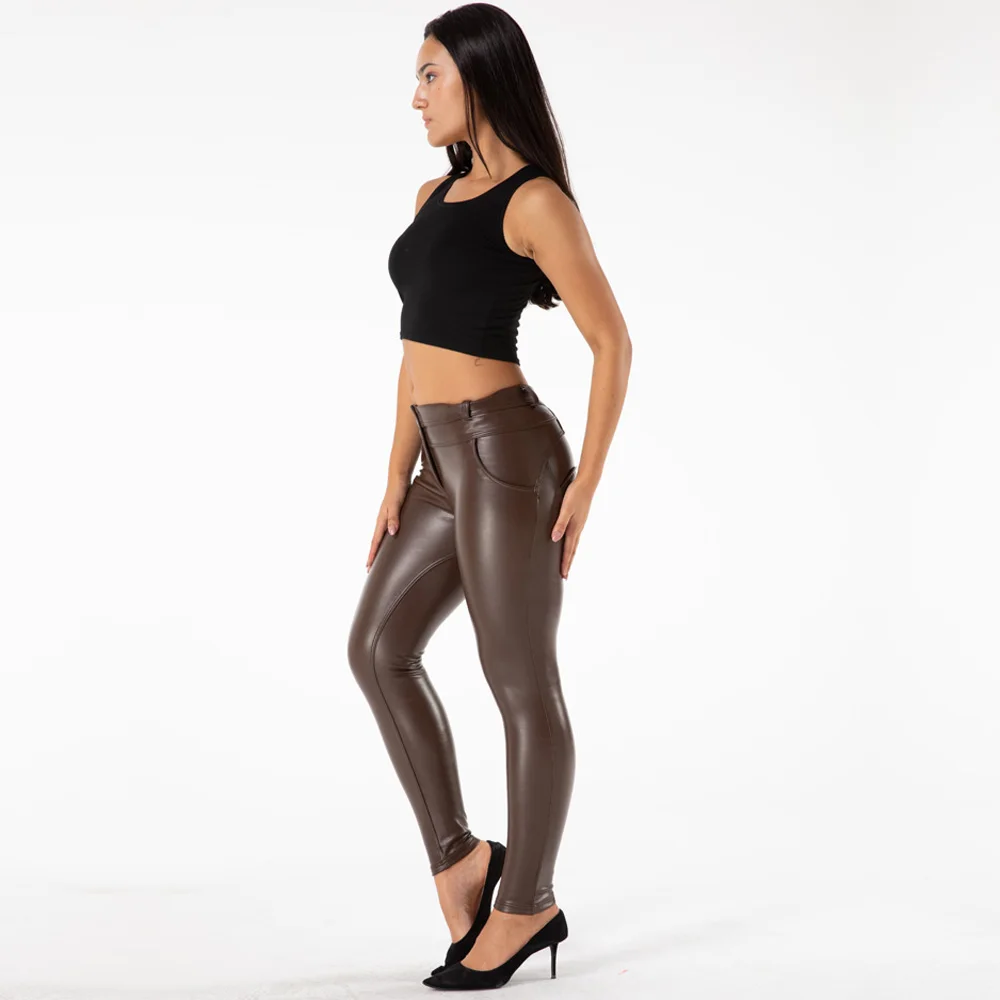Melody Brown Pants Leather Look 