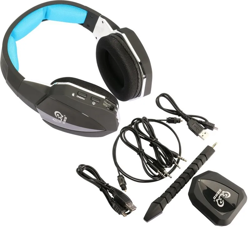 HUHD 2 4G wireless gaming headphones with mic bass sound No time delay for game for PS4 XBOX ONE PC USB wireless 7 1 headsets