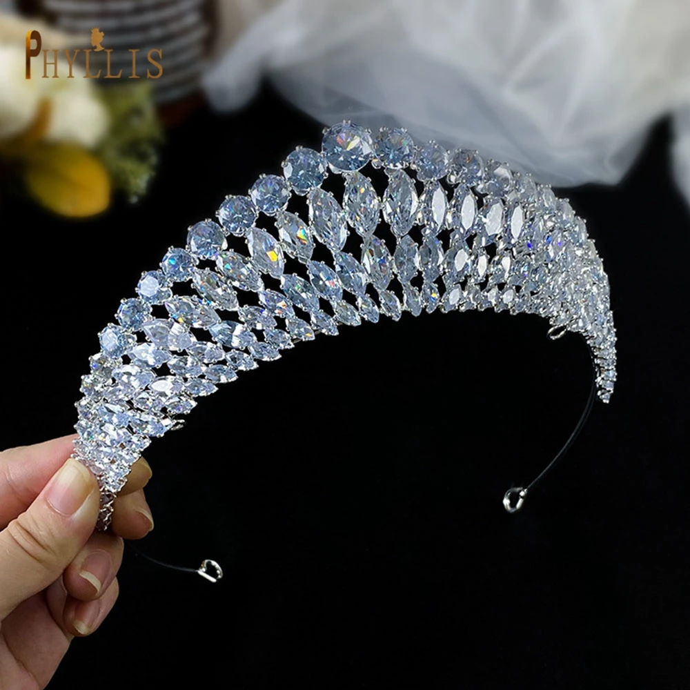 A366 Wholesale Full Zircon Crowns for Brides Hair Accessories Ladies New Style Headdress Luxury Birthday Party Wedding Tiaras