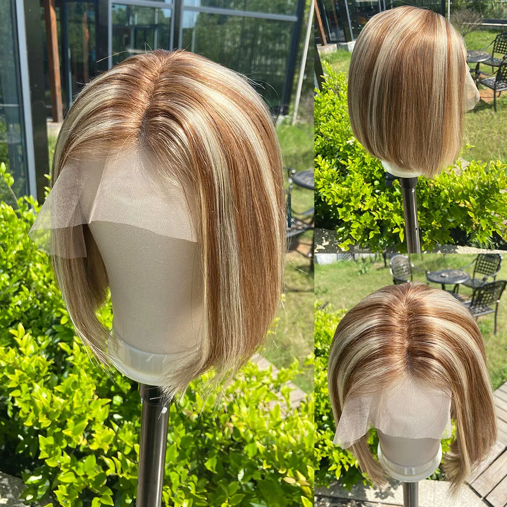 Loviness хайлайтер короткий Боб балаяж Remy натуральные волосы T часть блонд Медовый