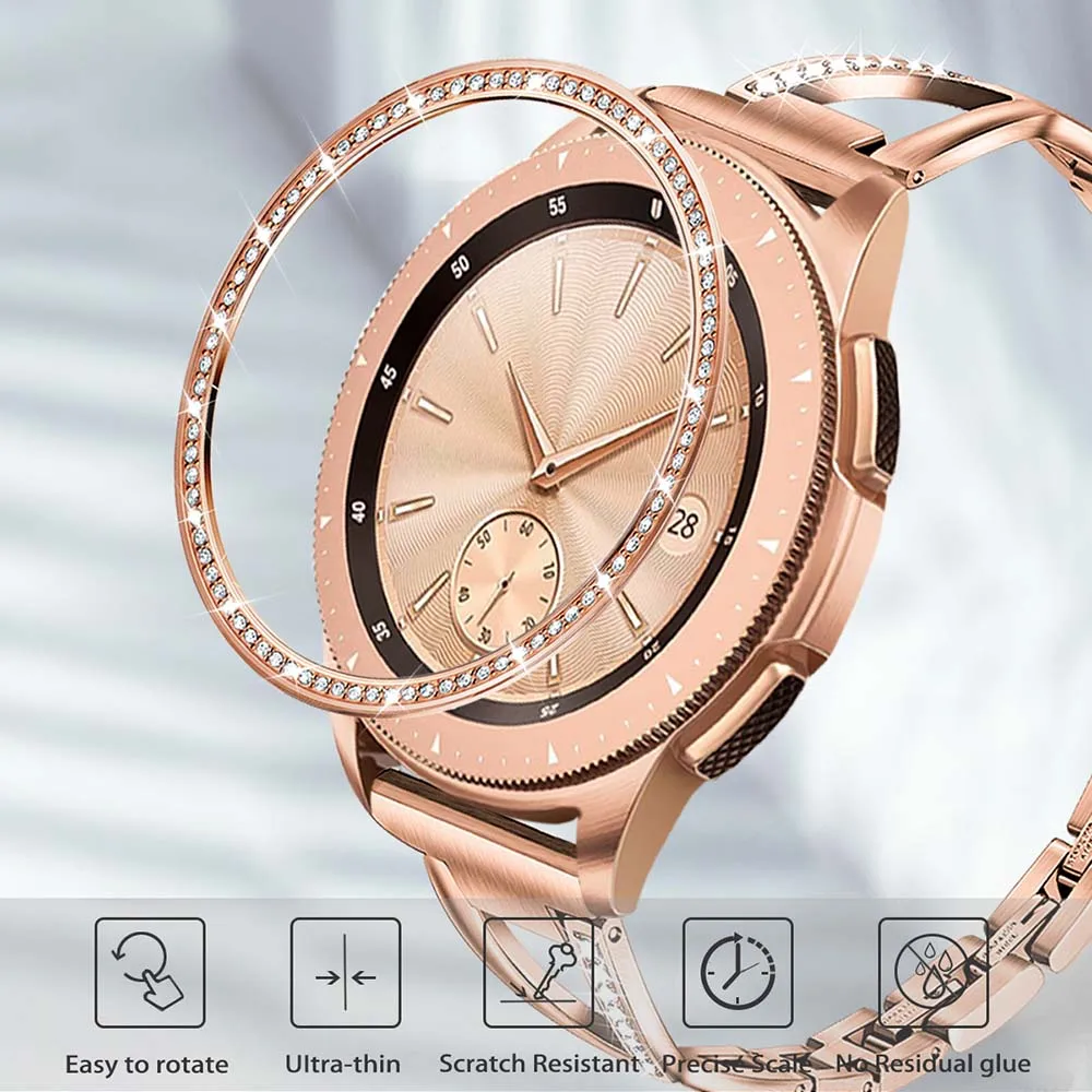 Кольцо из нержавеющей стали и бриллианта для Samsung Galaxy Watch 42 мм Женский