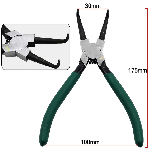 7 Inch Internal External Curved Straight Tip Circlip Snap Ring Plier Bike DBIRD 1number