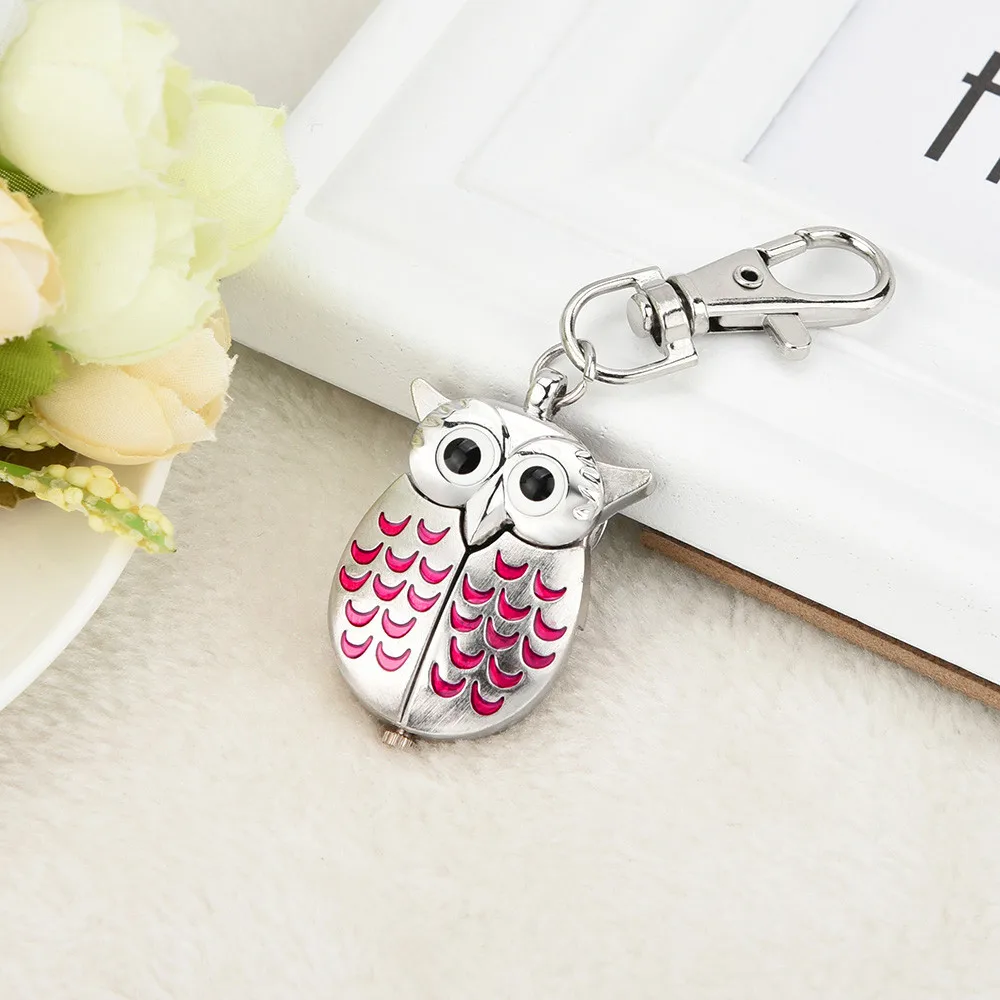 Fashion Lady Pocket Watch Cute Cartoon Owl Pocket Watch Gorgeous Multicolor Pocket Pocket Keychain Pocket Watch женские часы 50