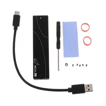 

Metal Aluminium M.2 PCIE U.2 SSD PCI-E NVME to Type C Mobile Hard Disk Box Enclosure HDD Case JMS583 Accessories D08B