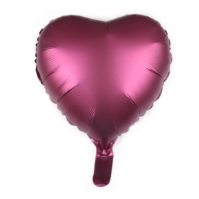 10 шт. 18 дюймов металлический шар с сердечками из фольги 12 дюймов мульти латексный гелиевый металлический шар на день рождения Свадебные украшения - Цвет: wine red heart