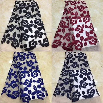 

Embroidery French Lace Fabric 2020 Black/white Sequins Fabric Material Tulle Mesh Lace Dress African Sequins Lace