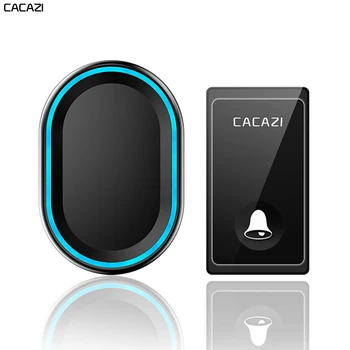 

Self powered Waterproof Wireless Doorbell No Battery Required 1 Button 1 2 Receiver Smart LED Light Home Door Bell US EU UK Plug