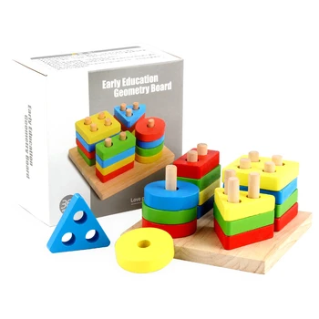

Educational Wooden Toys for Children Kids Four-Set Toys Early Education Intelligence Shape Learning Toys for Children 24 Months
